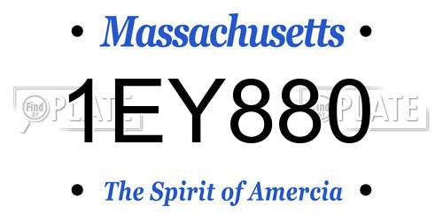 1EY880 Massachusetts License Plate