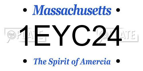 1EYC24 Massachusetts License Plate