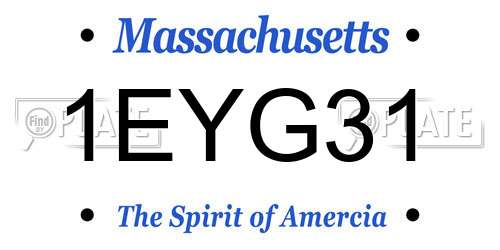 1EYG31 Massachusetts License Plate
