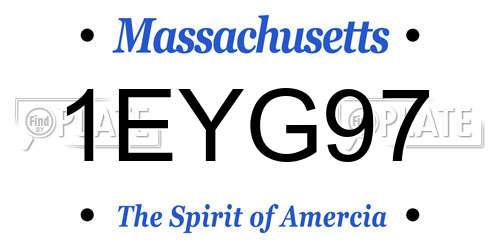 1EYG97 Massachusetts License Plate