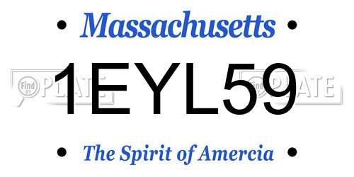 1EYL59 Massachusetts License Plate