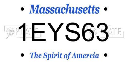 1EYS63 Massachusetts License Plate