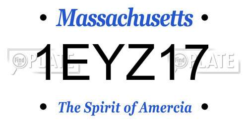 1EYZ17 Massachusetts License Plate