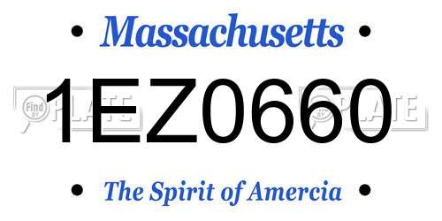 1EZ0660 Massachusetts License Plate