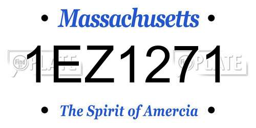 1EZ1271 Massachusetts License Plate