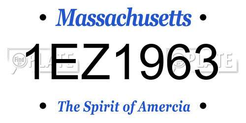 1EZ1963 Massachusetts License Plate