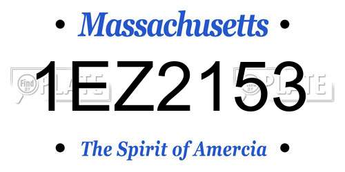 1EZ2153 Massachusetts License Plate
