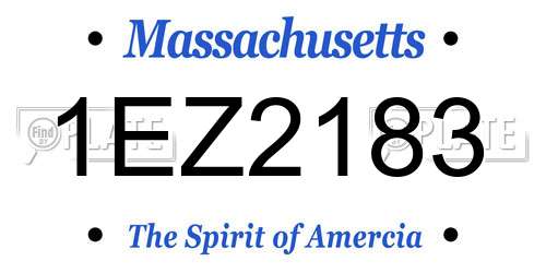 1EZ2183 Massachusetts License Plate