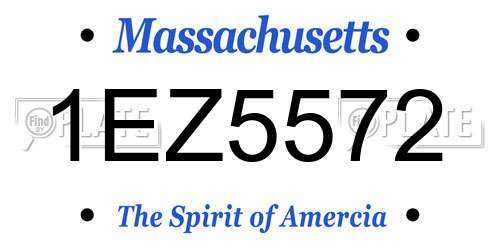 1EZ5572 Massachusetts License Plate
