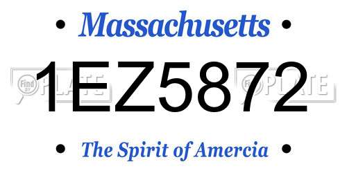 1EZ5872 Massachusetts License Plate