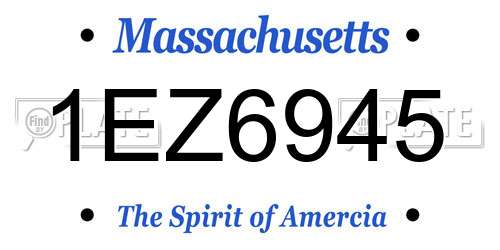 1EZ6945 Massachusetts License Plate