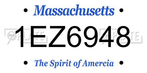 1EZ6948 Massachusetts License Plate