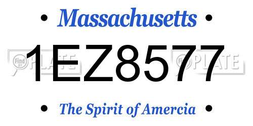 1EZ8577 Massachusetts License Plate