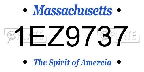 1EZ9737 Massachusetts License Plate