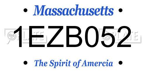 1EZB052 Massachusetts License Plate