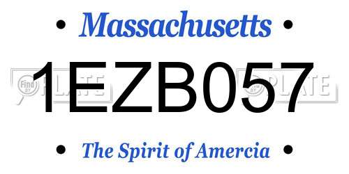 1EZB057 Massachusetts License Plate