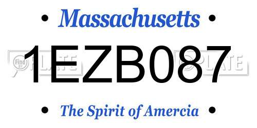 1EZB087 Massachusetts License Plate
