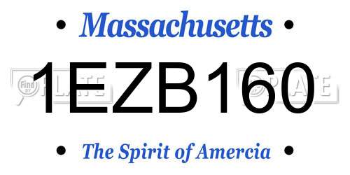 1EZB160 Massachusetts License Plate