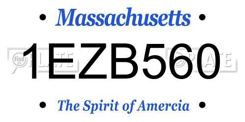1EZB560 Massachusetts License Plate