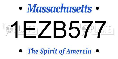 1EZB577 Massachusetts License Plate