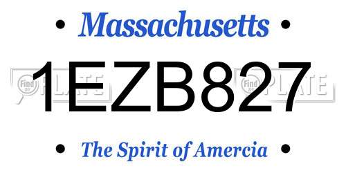 1EZB827 Massachusetts License Plate