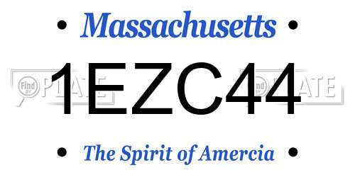 1EZC44 Massachusetts License Plate