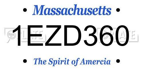 1EZD360 Massachusetts License Plate