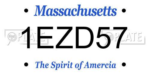 1EZD57 Massachusetts License Plate