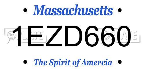 1EZD660 Massachusetts License Plate