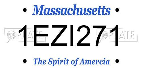 1EZI271 Massachusetts License Plate