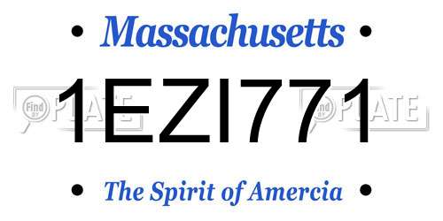 1EZI771 Massachusetts License Plate