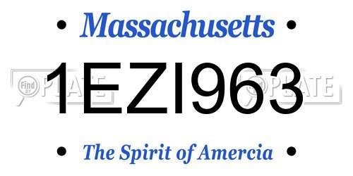 1EZI963 Massachusetts License Plate
