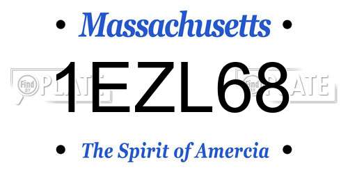1EZL68 Massachusetts License Plate