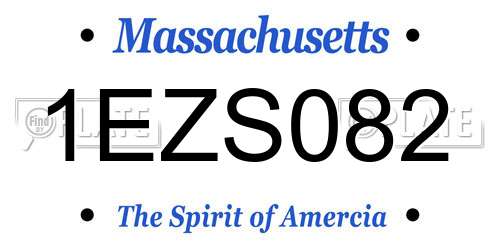 1EZS082 Massachusetts License Plate