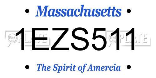 1EZS511 Massachusetts License Plate