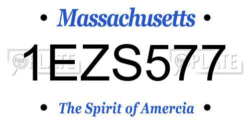 1EZS577 Massachusetts License Plate