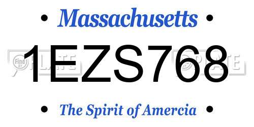 1EZS768 Massachusetts License Plate