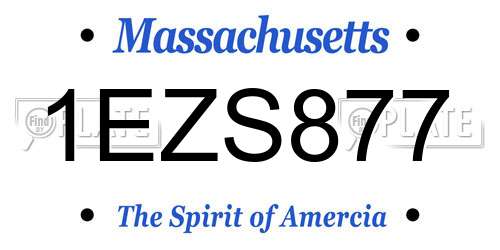 1EZS877 Massachusetts License Plate