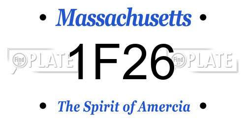 1F26 Massachusetts License Plate