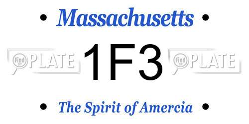 1F3 Massachusetts License Plate