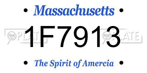 1F7913 Massachusetts License Plate