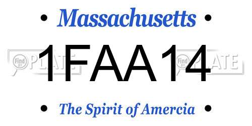 1FAA14 Massachusetts License Plate