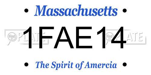 1FAE14 Massachusetts License Plate