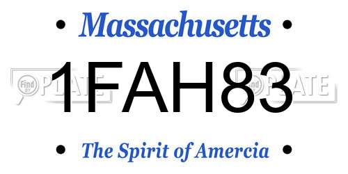 1FAH83 Massachusetts License Plate