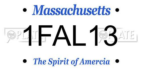 1FAL13 Massachusetts License Plate