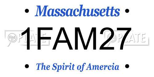 1FAM27 Massachusetts License Plate