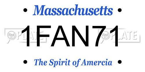 1FAN71 Massachusetts License Plate