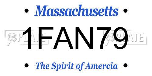 1FAN79 Massachusetts License Plate