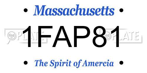 1FAP81 Massachusetts License Plate