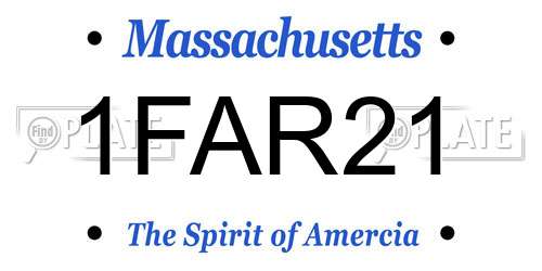 1FAR21 Massachusetts License Plate